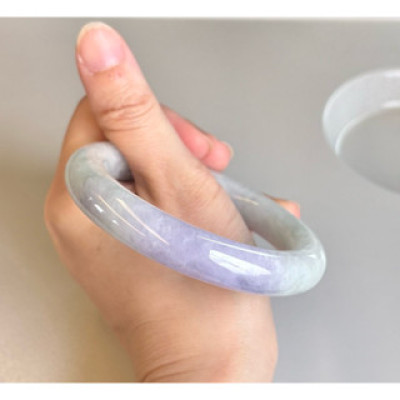 冰妖紫胖12翡翠圓條手鐲