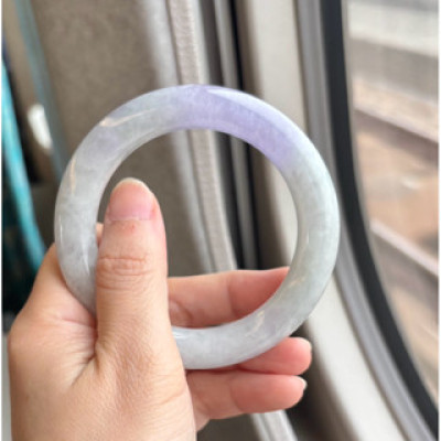 冰妖紫胖12翡翠圓條手鐲
