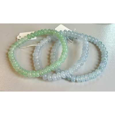 冰種算盤珠設計手串（冰綠、冰紫、冰飄花）