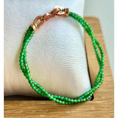 危料冰種綠連理交叉手串