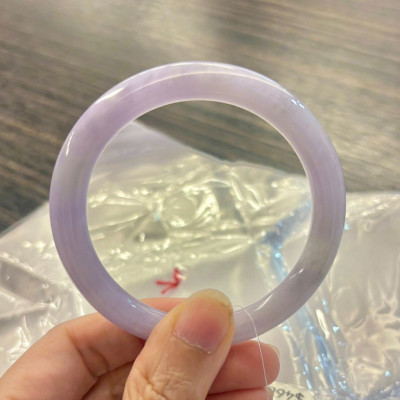 冰紫圓條緬甸翡翠手鐲