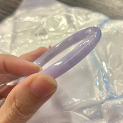 冰紫圓條緬甸翡翠手鐲